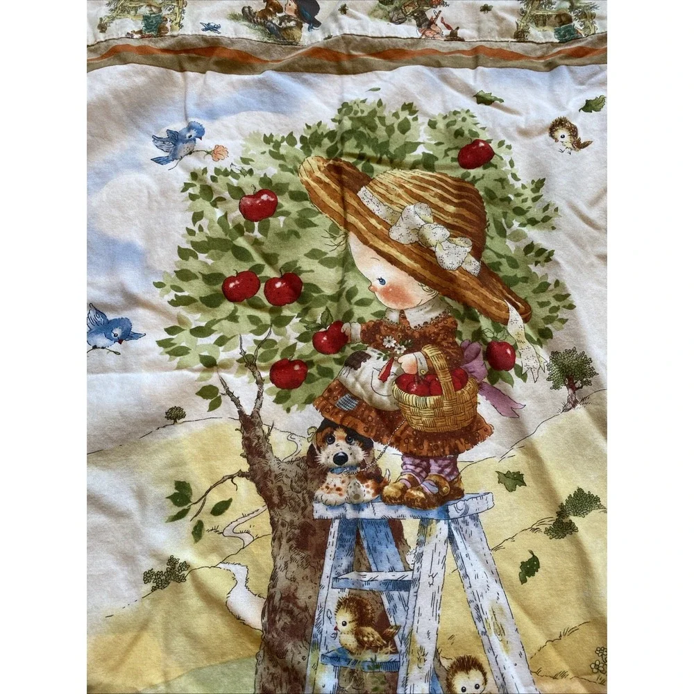 Vintage Style Pillowcase Apple Picking Child Giordano Standard‎ Size